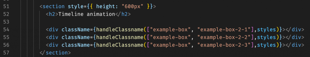 Code html de l'animation