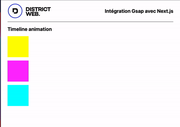 Aperçu de l'animation timeline