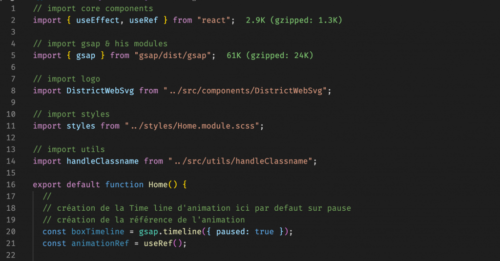 Code de création de la référence
